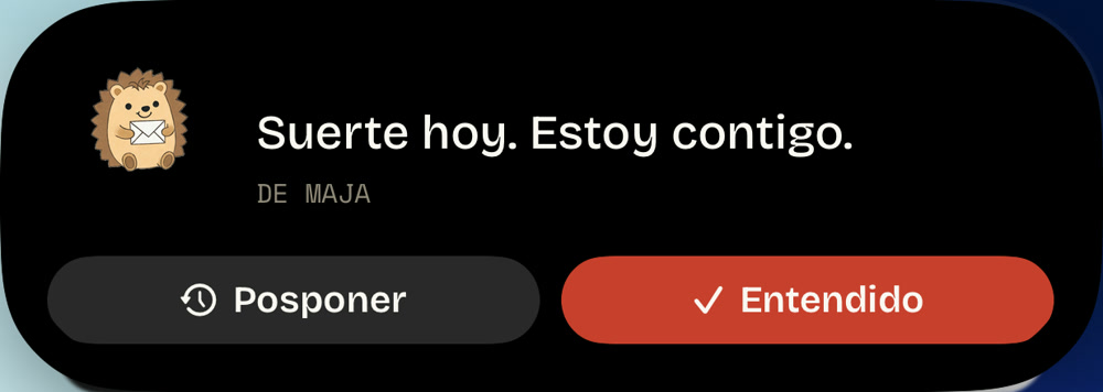 Una entrega real de Pipnote en la Dynamic Island