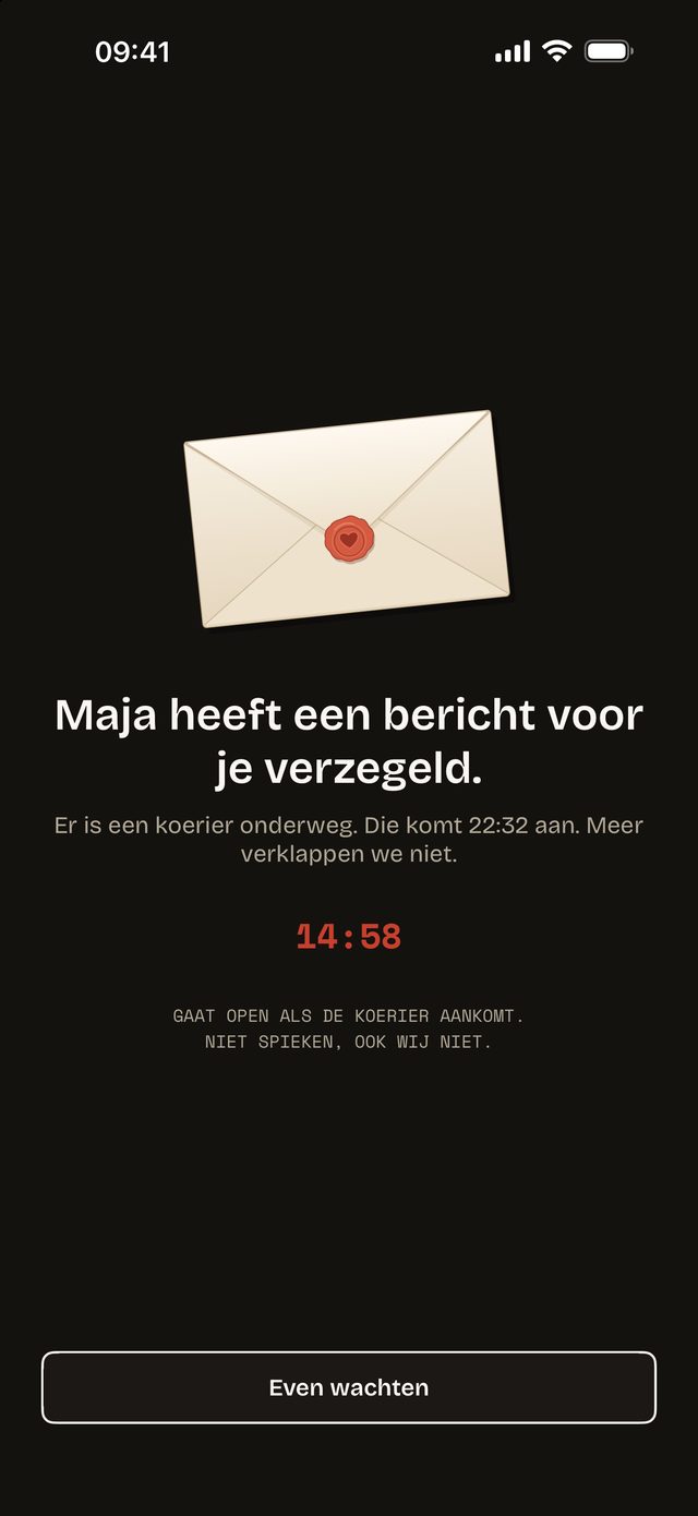 Een verzegelde Pipnote wacht op het bezorgmoment