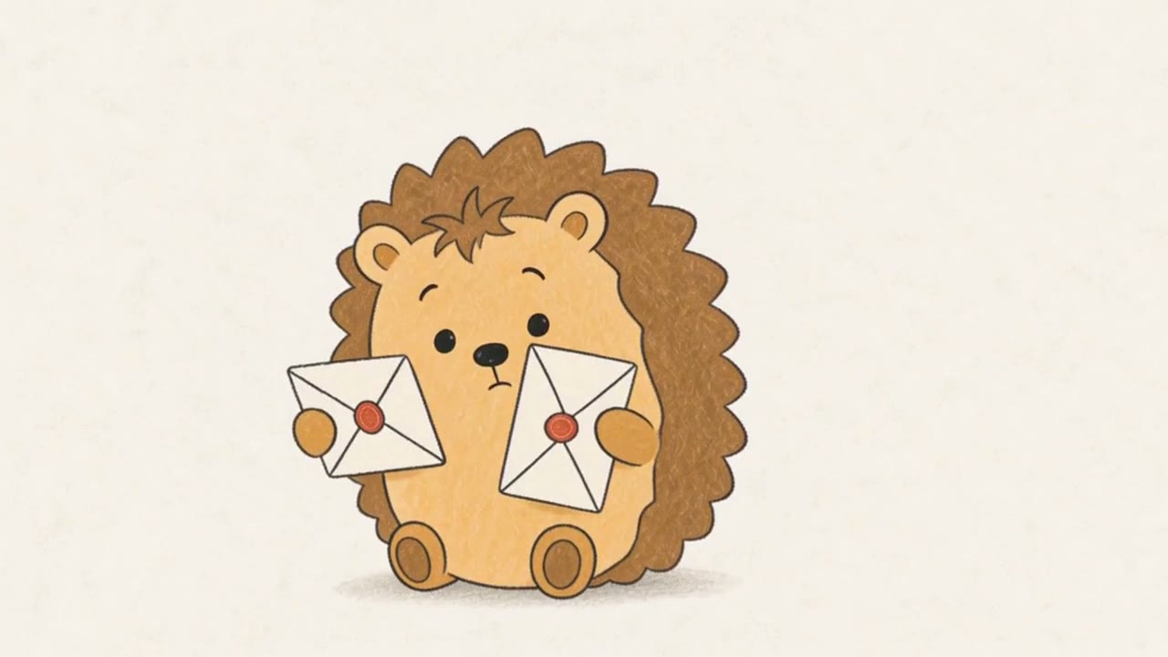 Pip with two very important envelopes